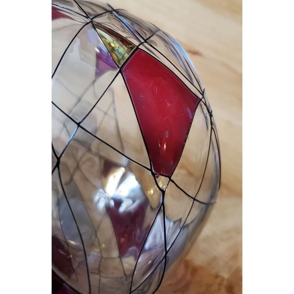 Partylite Calypso Candle Holder Mosaic Stained Glass Look Votive 4" Vtg Red Gold - Picture 4 of 13